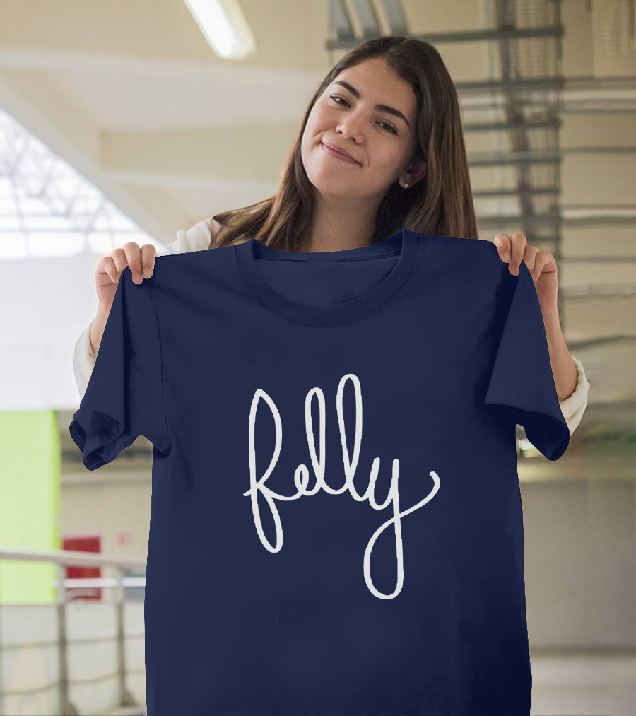 Felly Handwritten Script Navy T-Shirt