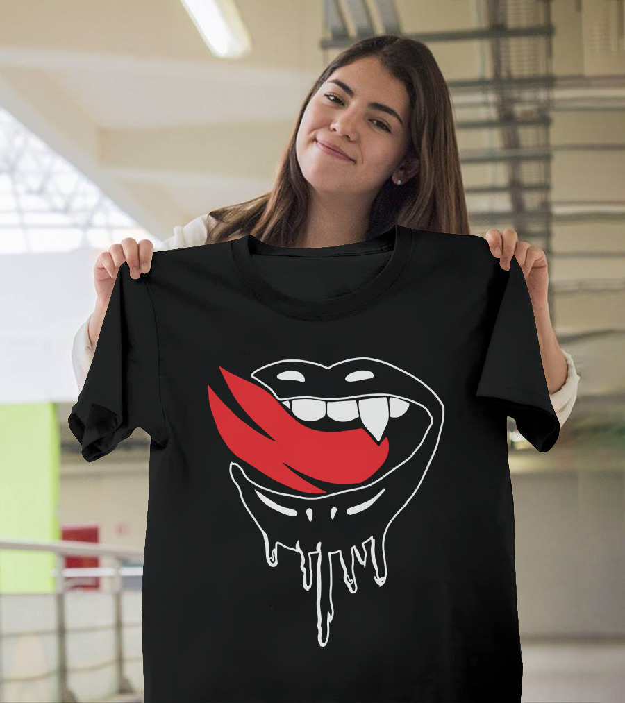 Falling In Reverse Vampire Lips Dripping Design Merch T-Shirt