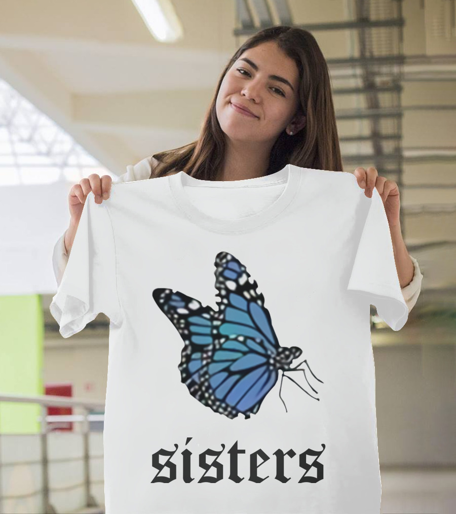 Sisters Blue Butterfly T-Shirt
