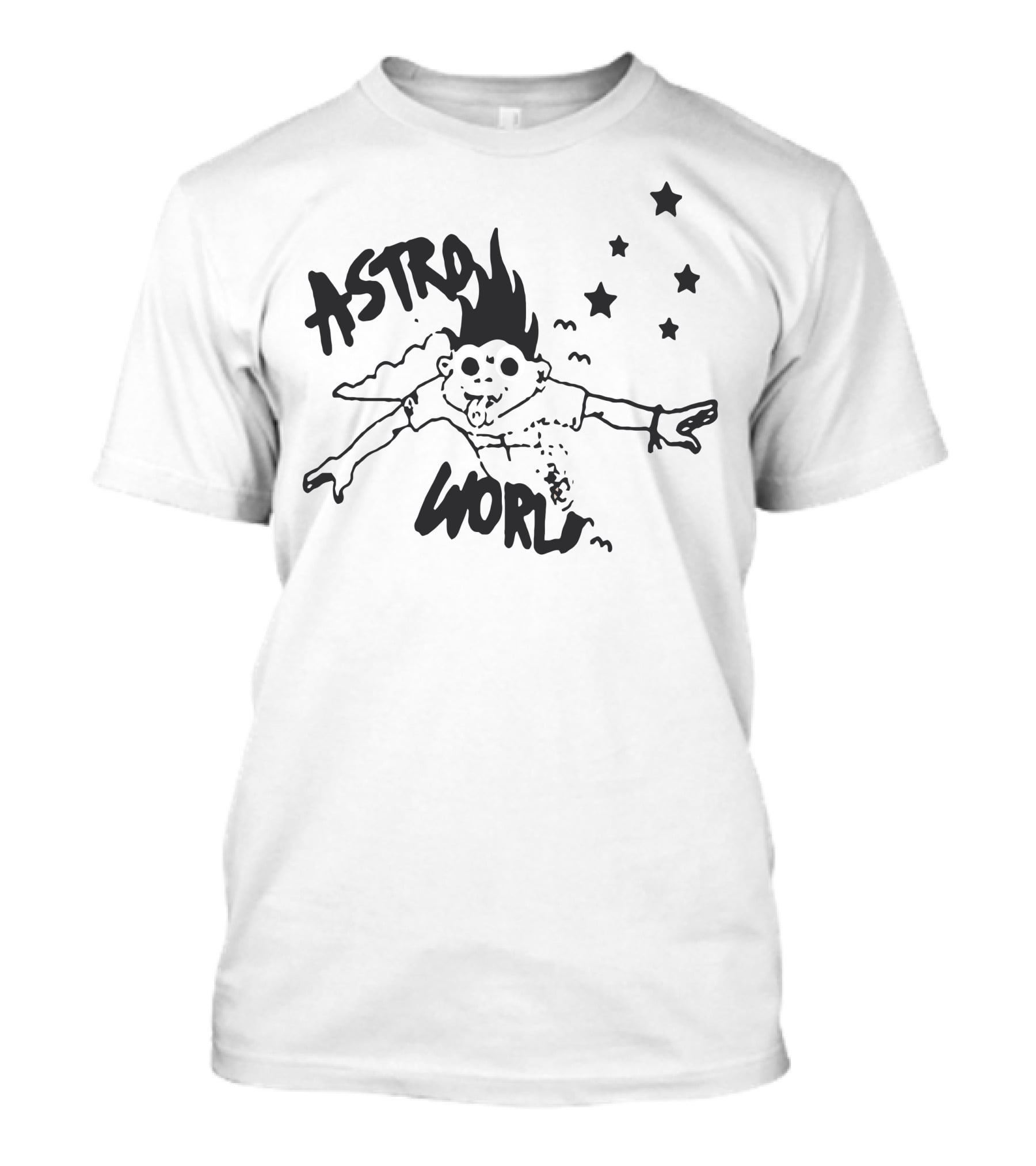 Astroworld Flying Character With Stars T-Shirt