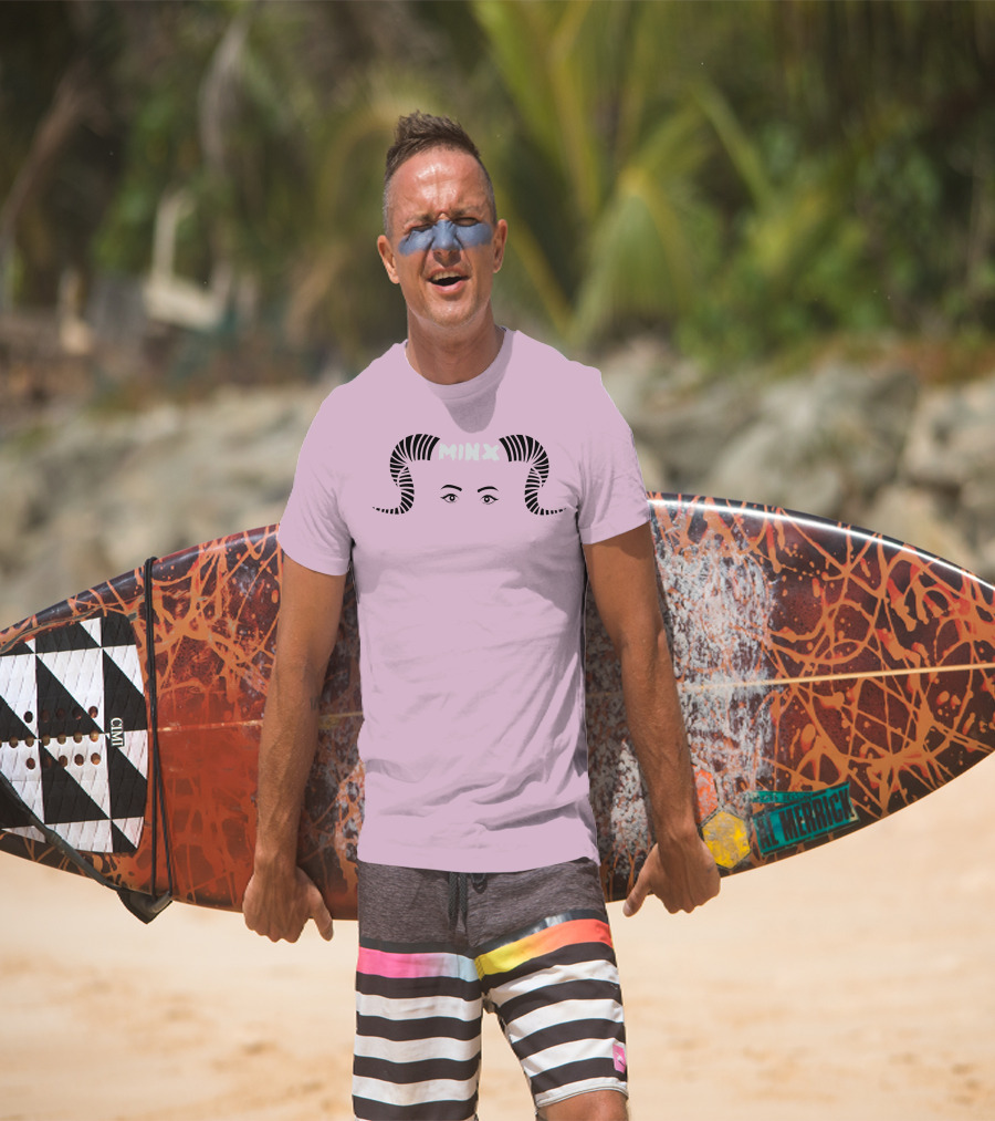 MINX Horned Eyebrow Expression Pink T-Shirt