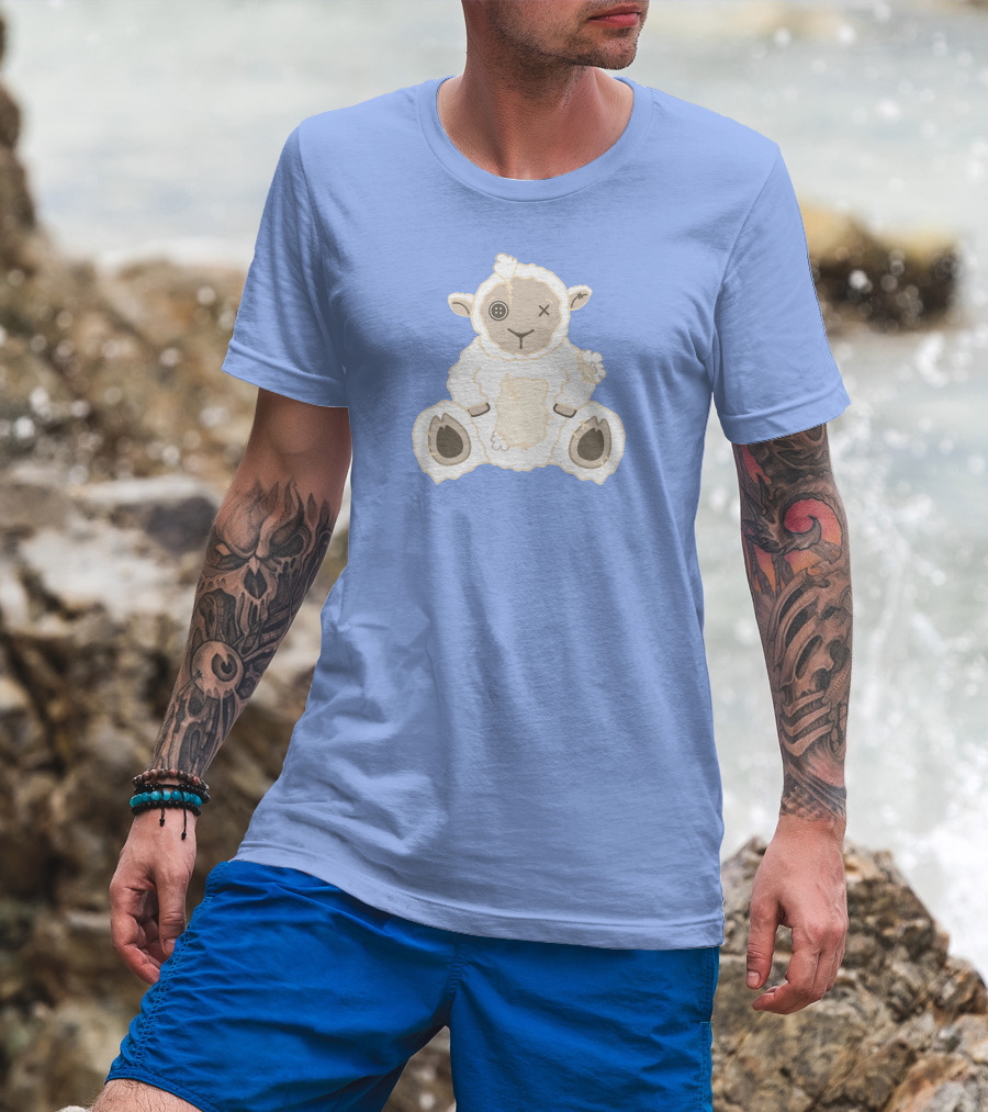 Captain Puffy Merch Sheep Plush Button Eye Patchwork T-Shirt