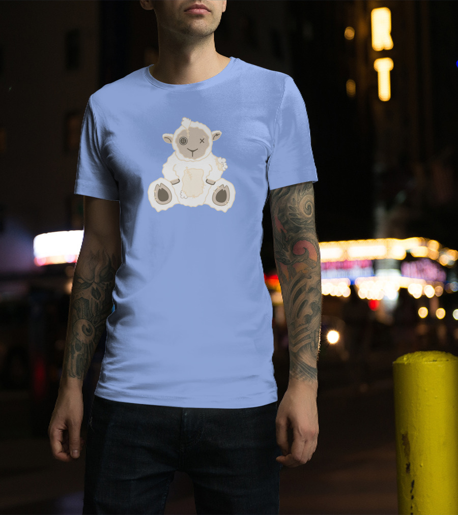 Captain Puffy Merch Sheep Plush Button Eye Patchwork T-Shirt
