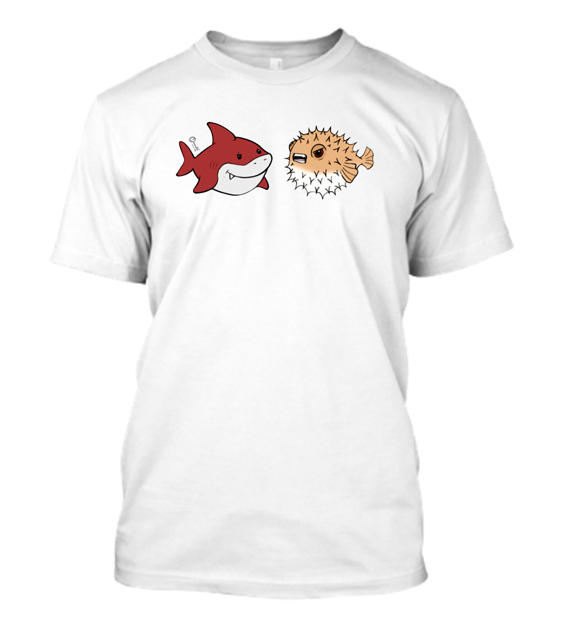 Bonfire Lowkey Anime Merch Shark And Pufferfish Duo T-Shirt