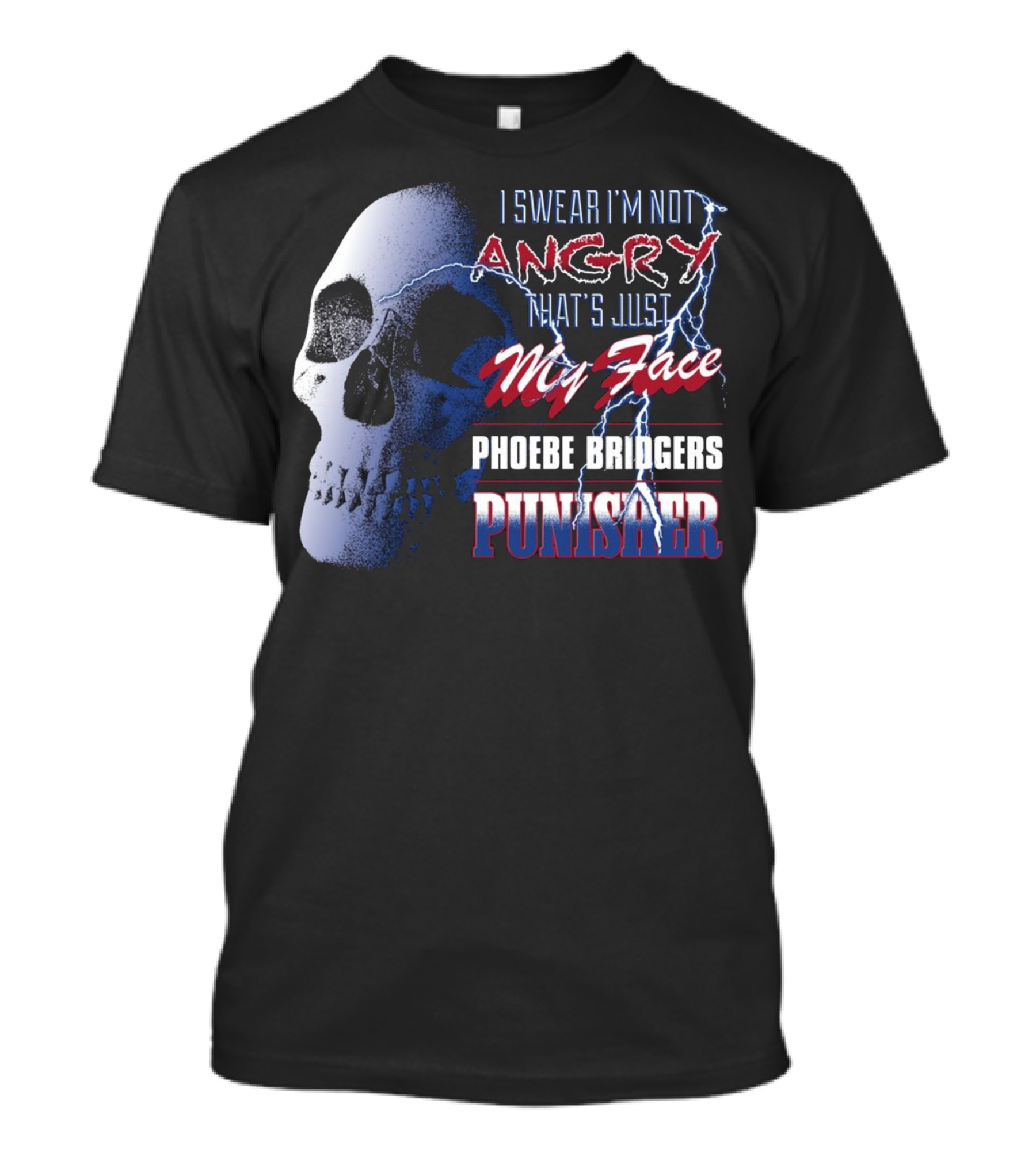 I Swear I'm Not Angry That's Just My Face Phoebe Bridgers Punisher T-Shirt