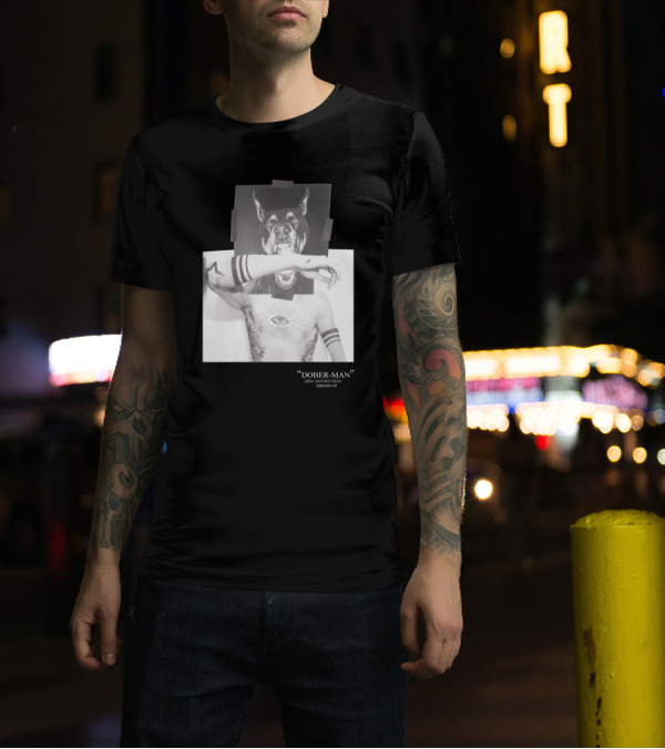 Neil Barrett Dober-Man Sirius Man’s Best Friend Hybrid Print 49 T-Shirt