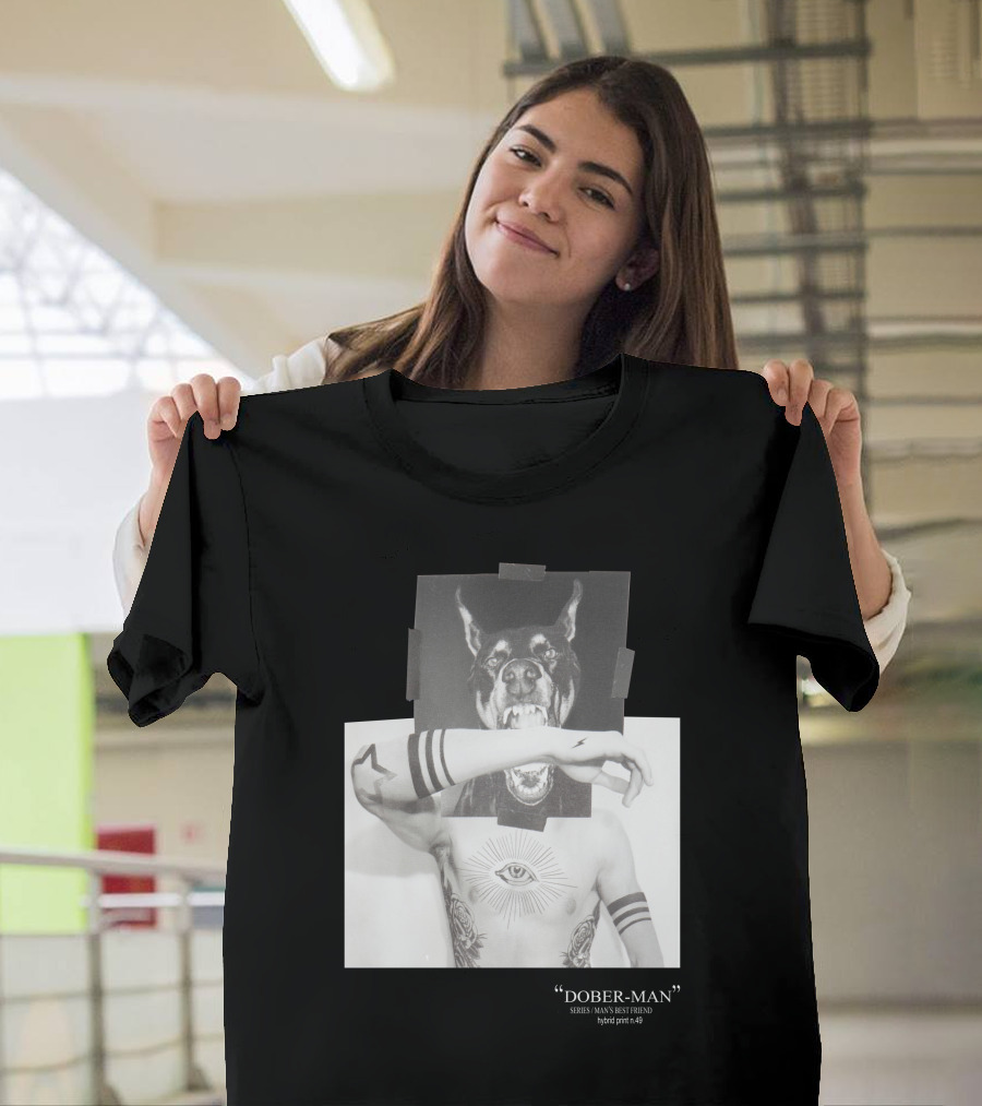 Neil Barrett Dober-Man Sirius Man’s Best Friend Hybrid Print 49 T-Shirt