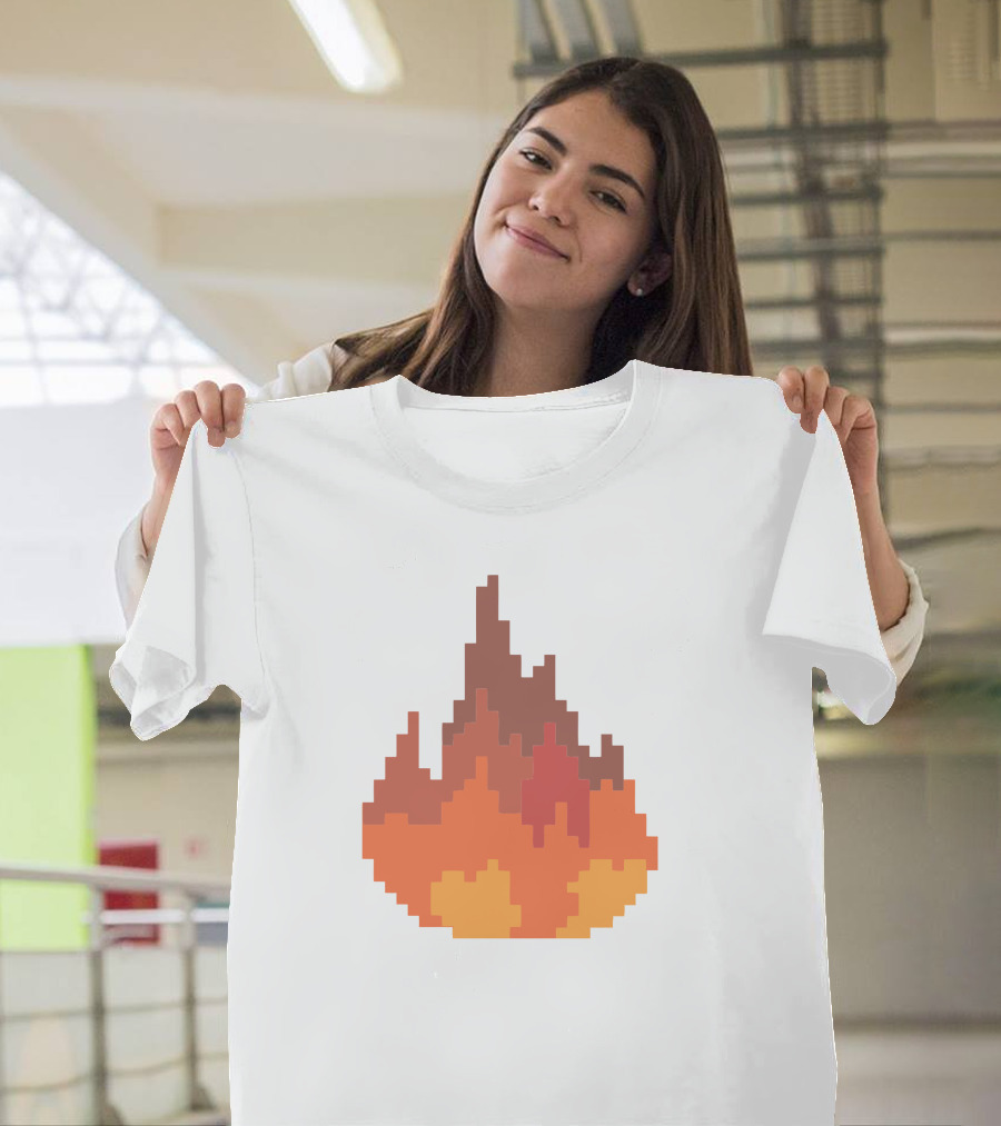 Sapnap Merch Fine Pixel Fire Flames T-Shirt