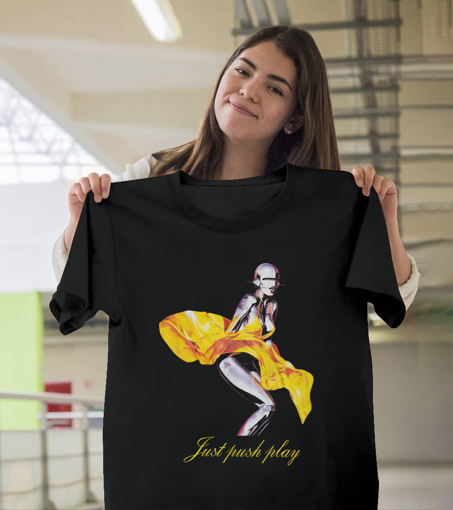Brody Jenner Aerosmith 2001 Just Push Play Yellow Robotic Figure T-Shirt