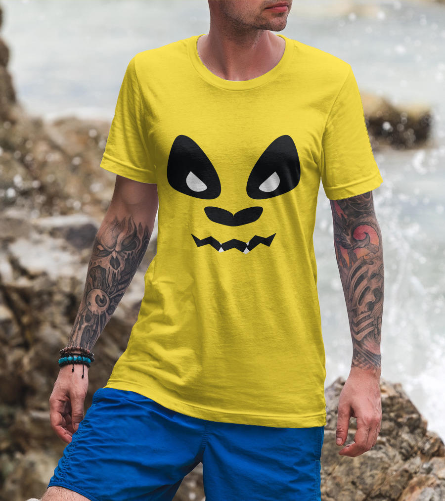 Sapnap Merch Halloween Panda Face Yellow T-Shirt