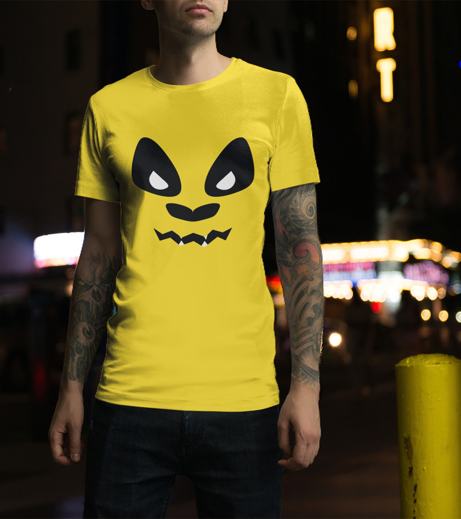 Sapnap Merch Halloween Panda Face Yellow T-Shirt
