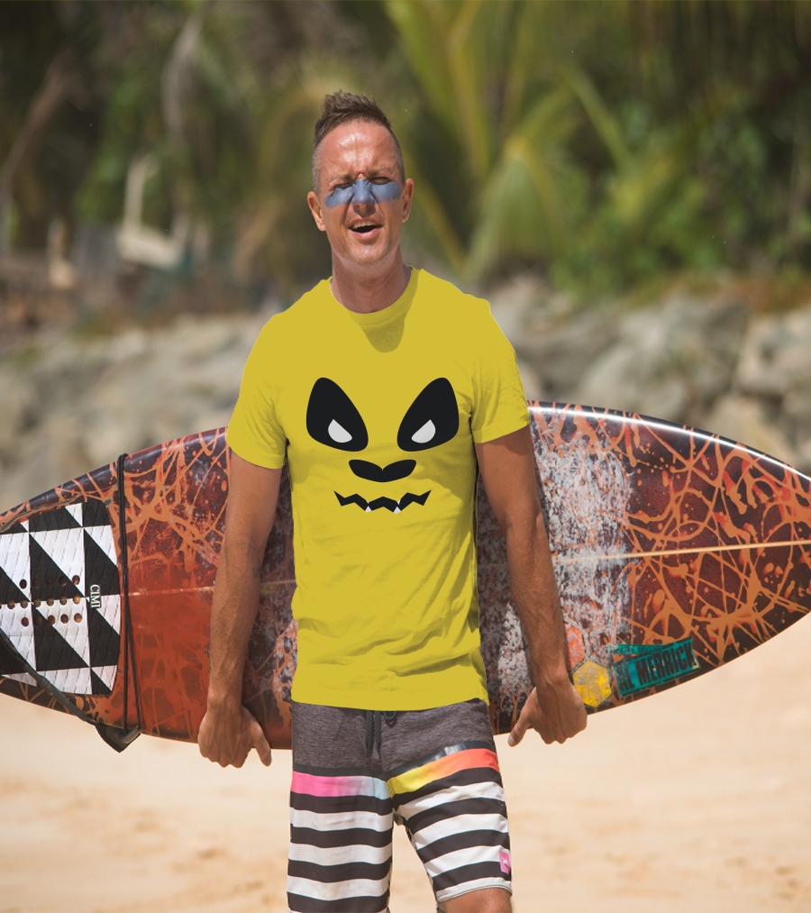 Sapnap Merch Halloween Panda Face Yellow T-Shirt