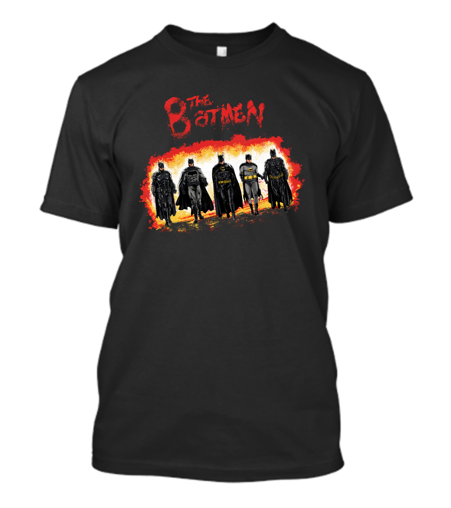 The Batmen Vintage Comic Style Heroes Ensemble T-Shirt