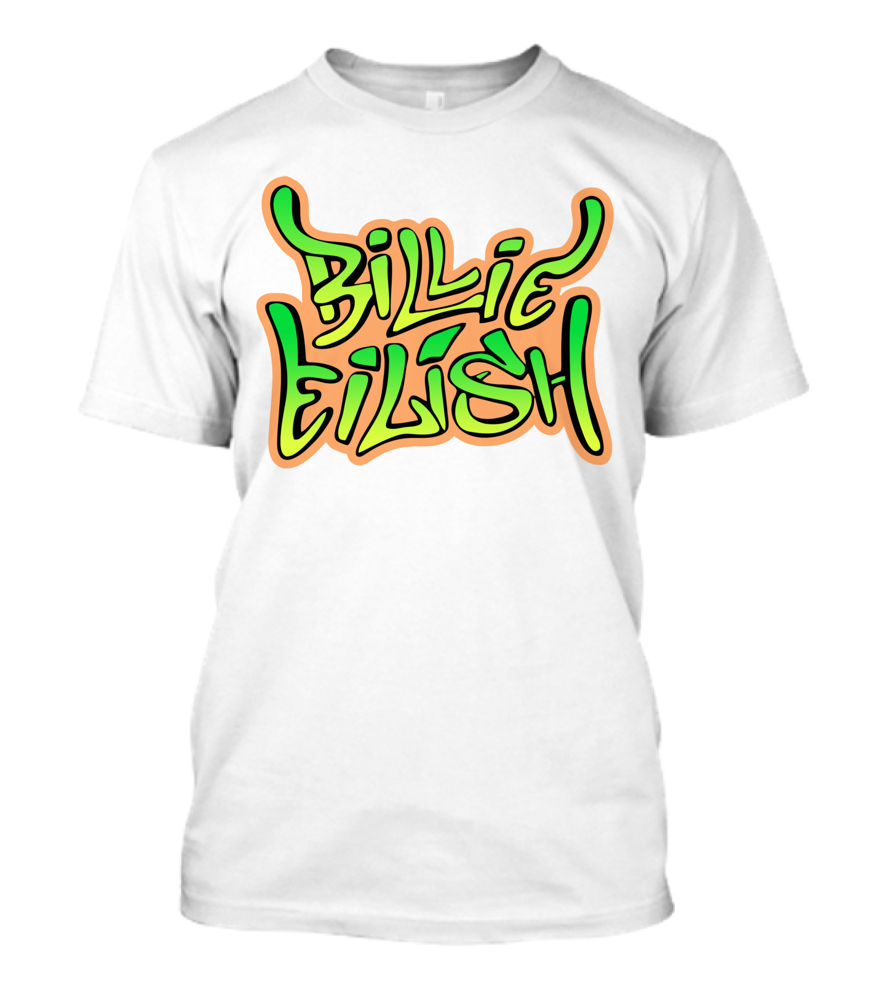 Billie Eilish Green Groovy Text Merch T-Shirt