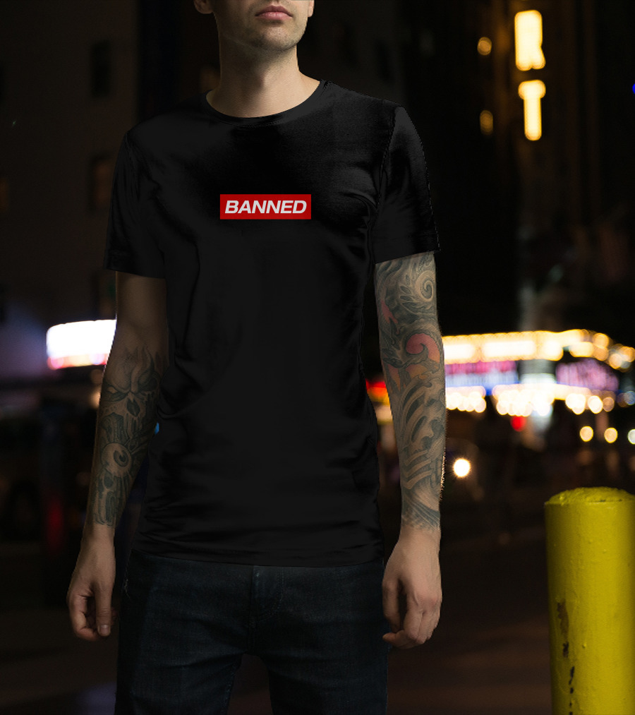 Banned Crank Gameplays Bold Red Block Text T-Shirt