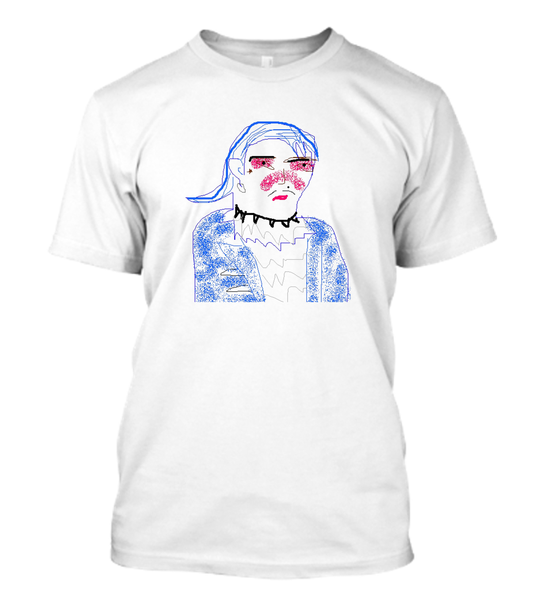 Flamboyant Shitty Ms Paint Dorian Electra Blue Jacket Red Cheeks Choker T-Shirt