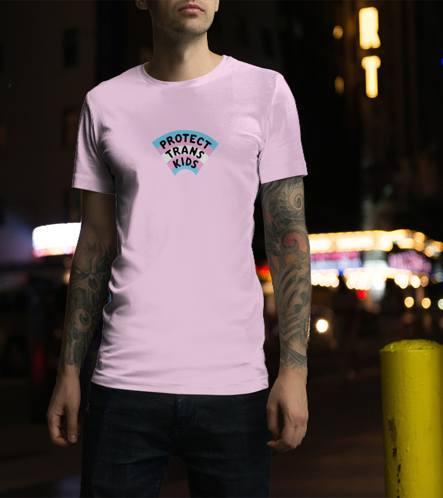 Protect Trans Kids Rainbow Flag Katiemckorra T-Shirt
