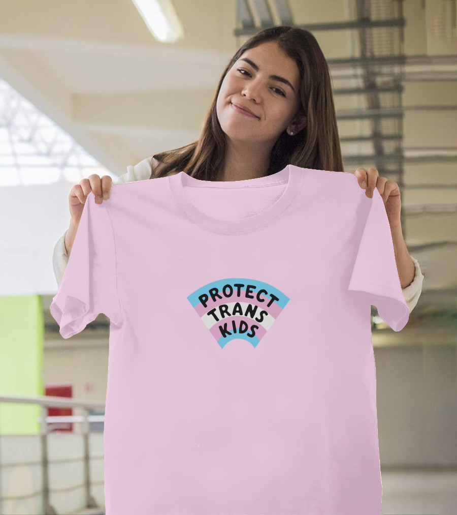 Protect Trans Kids Rainbow Flag Katiemckorra T-Shirt