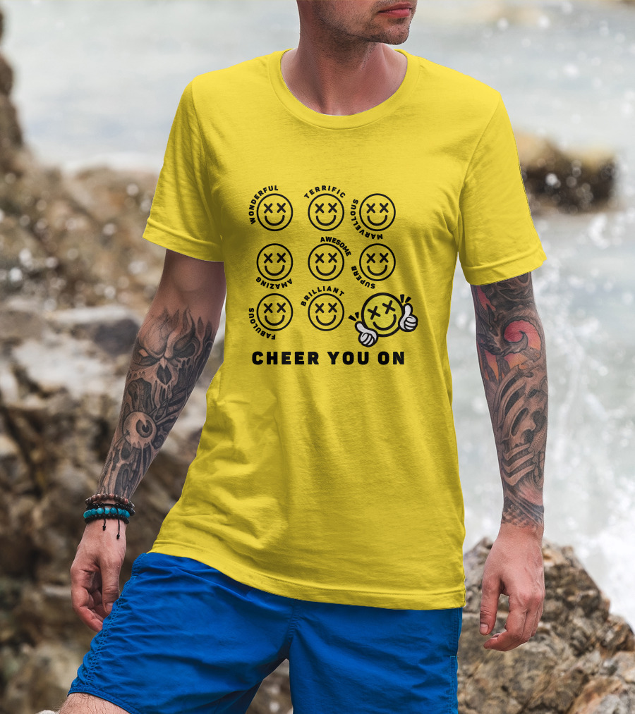 Cheer You On Gulfkanawut Marvelous Fabulous Smiley Faces T-Shirt