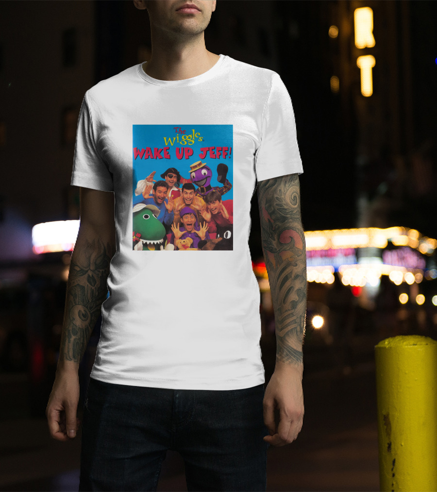 The Wiggles Wake Up Jeff Characters And Colorful Friends Fun Scene T-Shirt