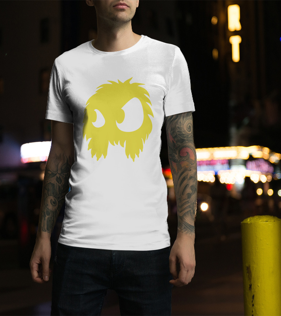Mcq Monster Flock Mew Yellow Furry Creature Face T-Shirt