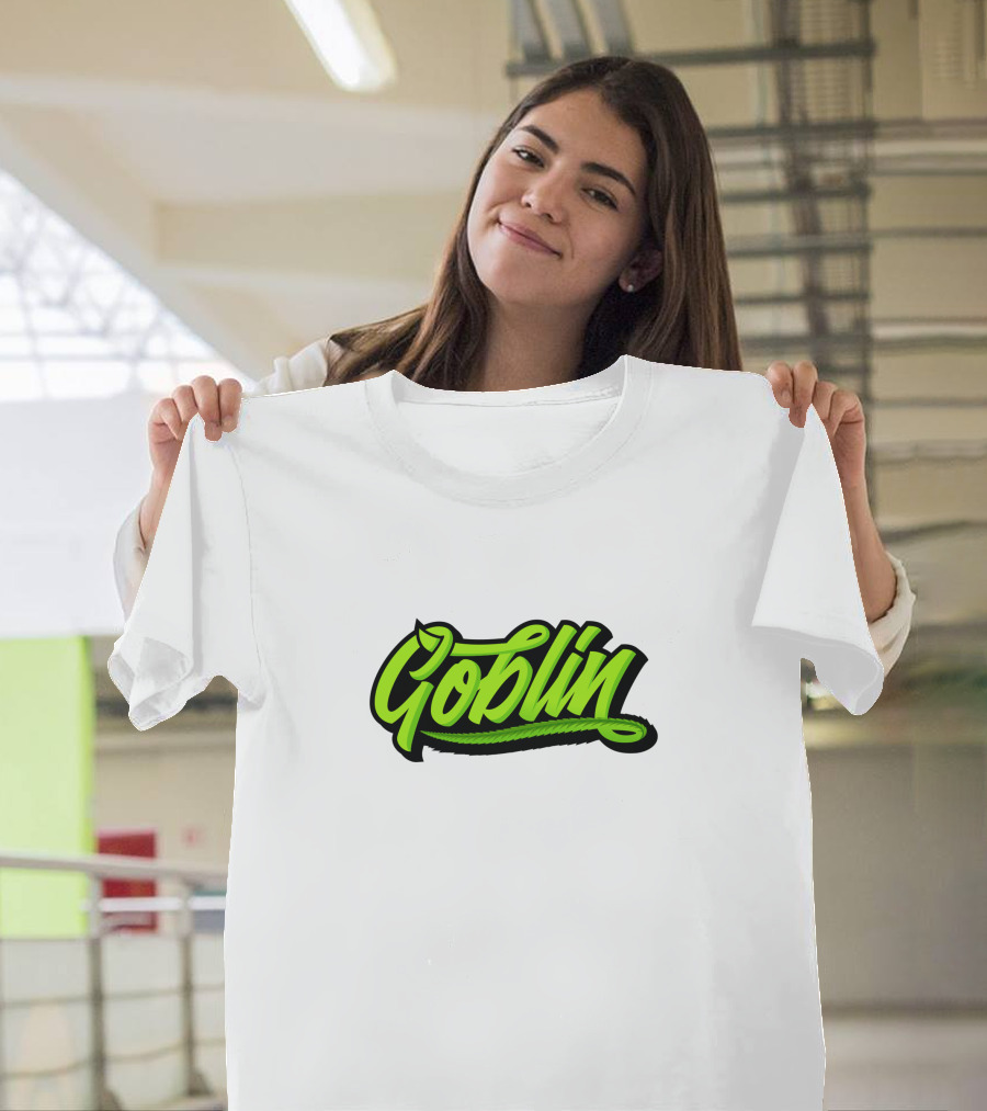 Goblin Merch Logo Graphic Bold Green Script T-Shirt