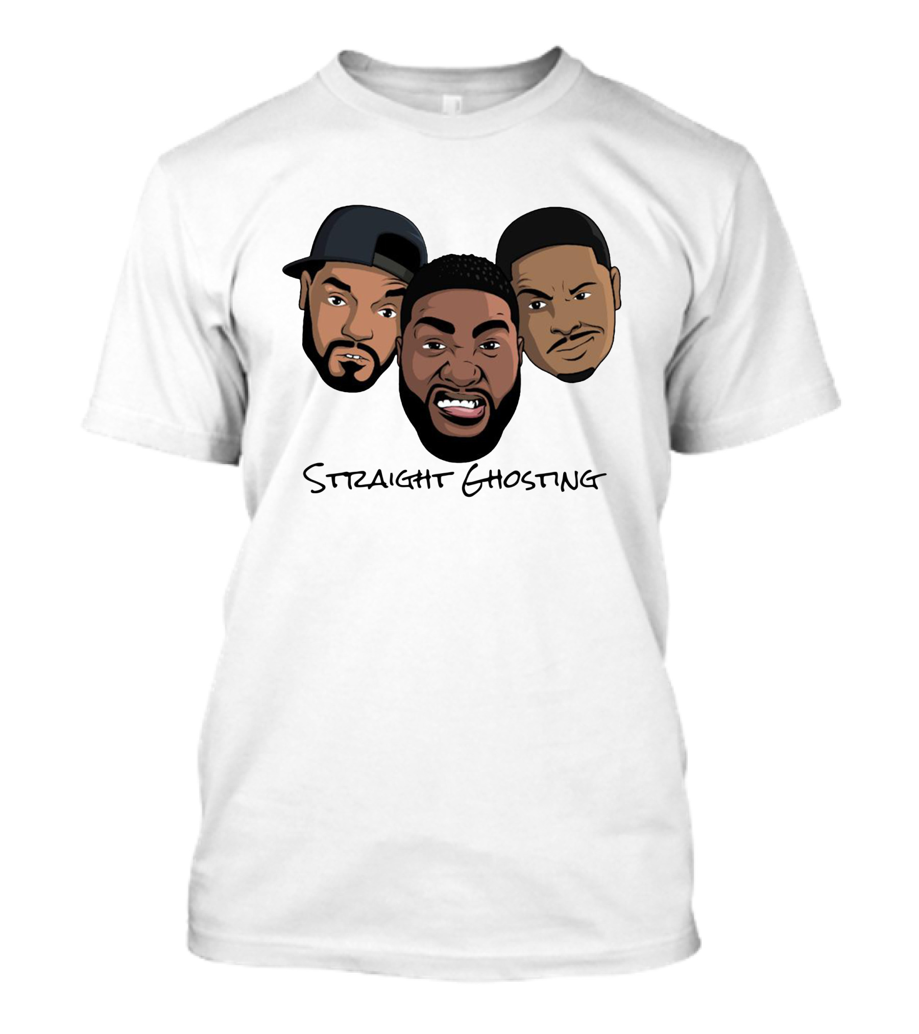 Straight Ghosting Ghost Brothers Faces T-Shirt
