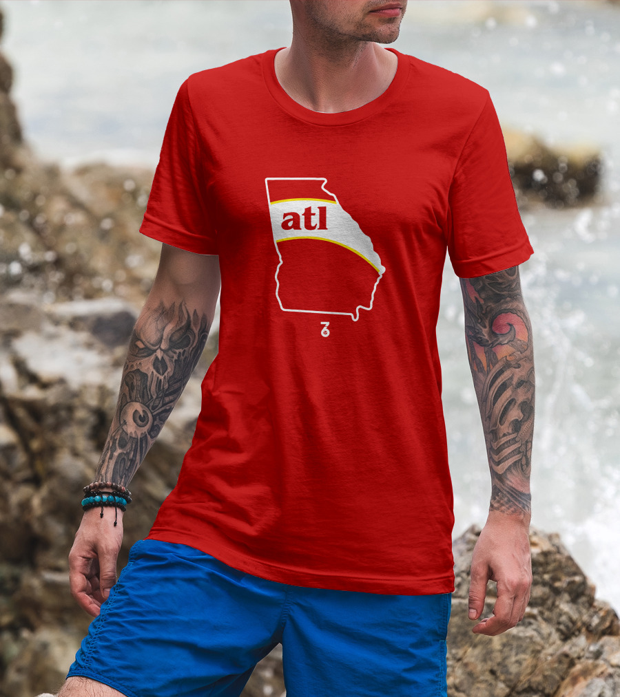 Atlanta ATL State Stripe Seven Six Merch T-Shirt