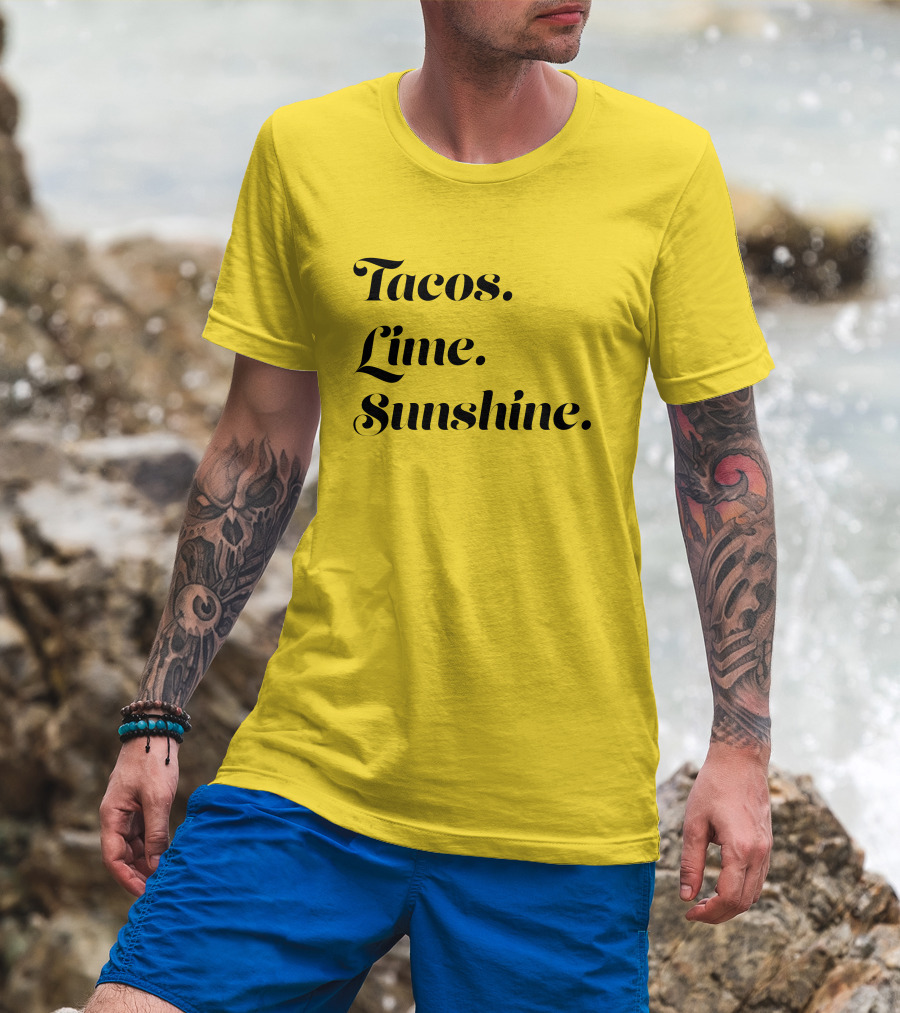 Tacos Lime Sunshine Vibrant Summer Vibes T-Shirt