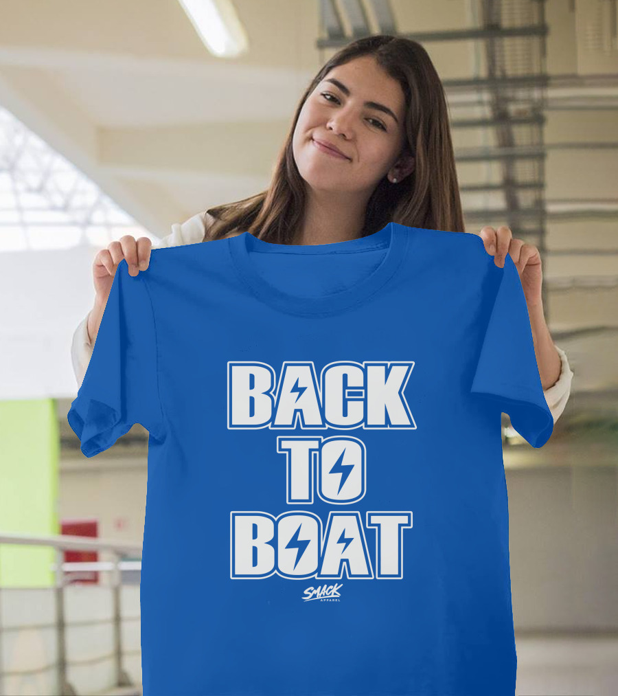 Back To Boat Smack Lightning Bolt Blue T-Shirt
