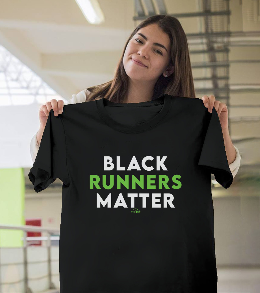 Teefish Black Runners Matter Milwaukee Focused Fitness Community Message T-Shirt