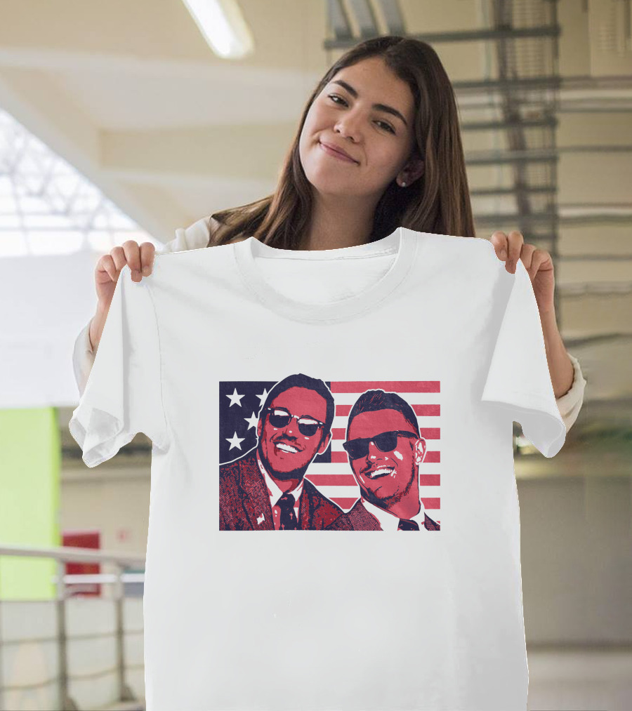 Brooks Koepka Merch The Hug USA Flag Sunglasses Smiling T-Shirt
