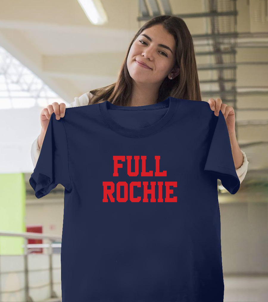 Dan Roche Full Rochie Bold Red Text On Dark Blue T-Shirt