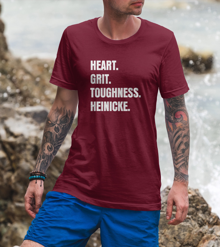 Heart Grit Toughness Heinicke Football Motivation T-Shirt