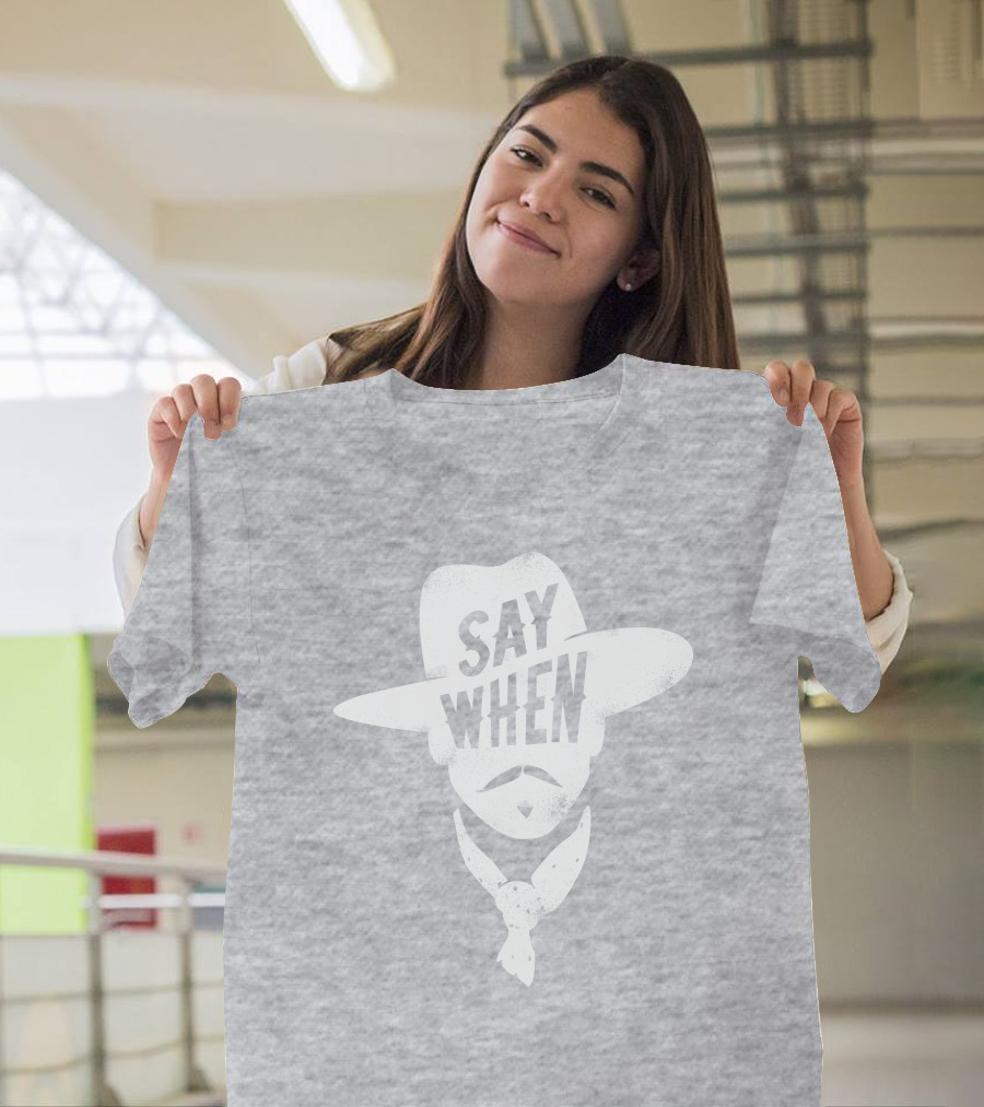 Aaron Rodgers Say When Cowboy Style Vintage Charcoal T-Shirt