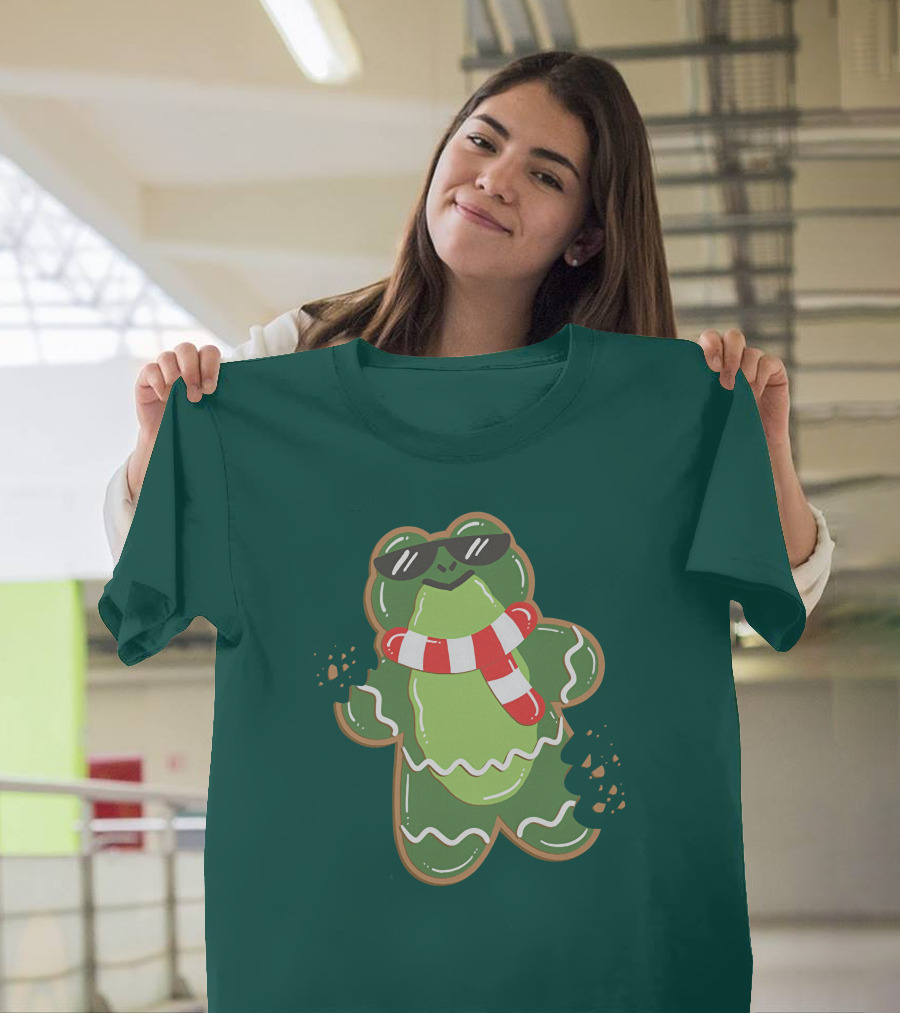 Boomerna Gingerfrog Cookie With Sunglasses And Scarf T-Shirt