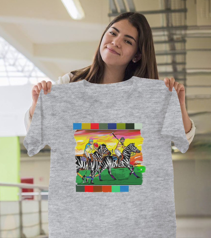 Sir Michael Rocks Premier Politics Polo Riding Zebras Sunset Colors T-Shirt