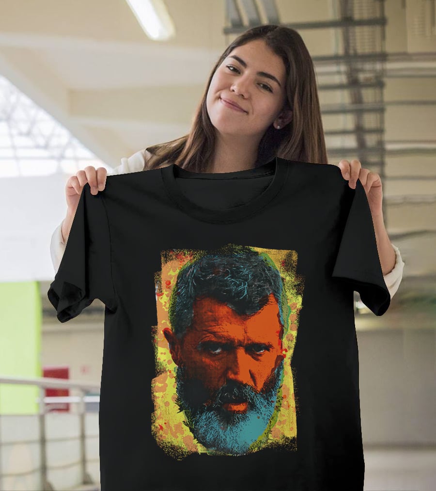 Ian Wright Roy Keane Vibrant Portrait In Colour T-Shirt