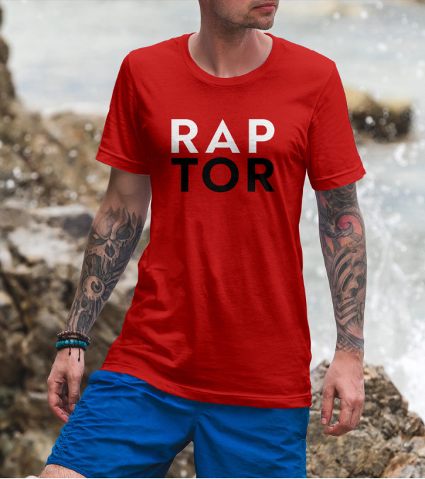 J.E. Skeets Raptor Jeskeets Raptors RAPTOR Red Black White T-Shirt