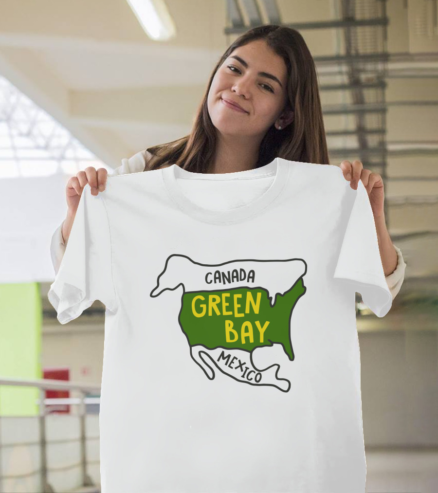 Green Bay Canada Mexico Map T-Shirt