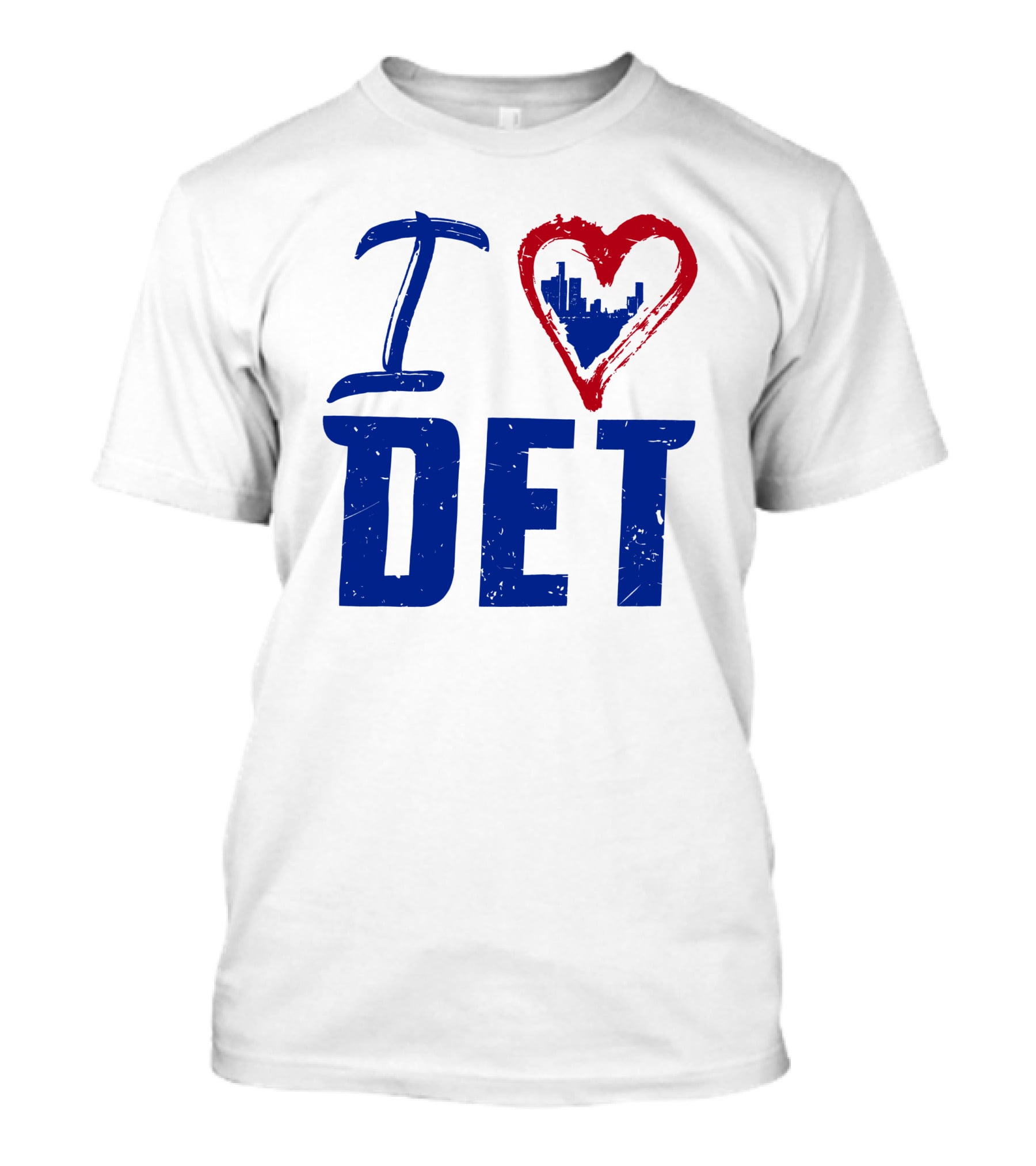 I Love DET Detroit Pistons Skyline Heart T-Shirt