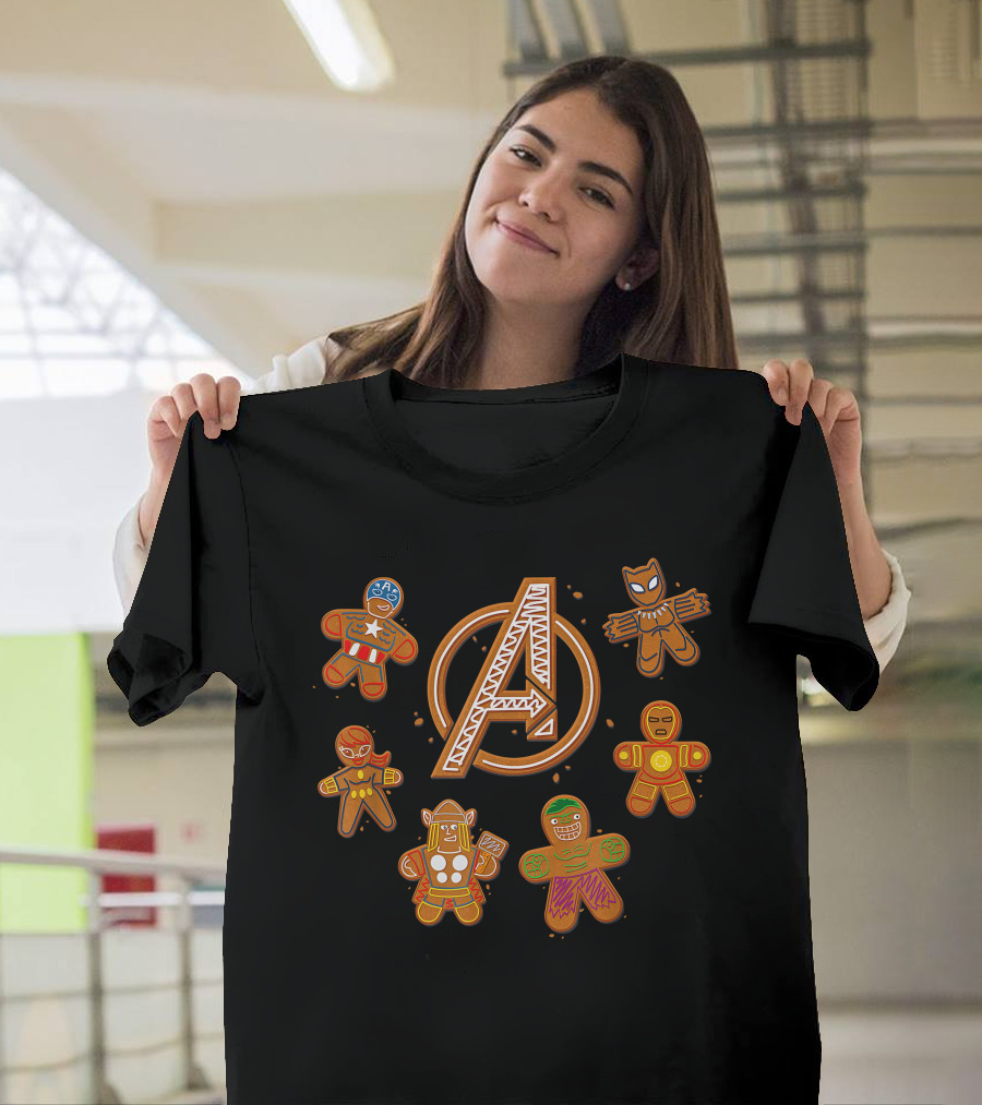 Avengers Gingerbread Cookies Holiday Themed Characters With Iconic A T-Shirt