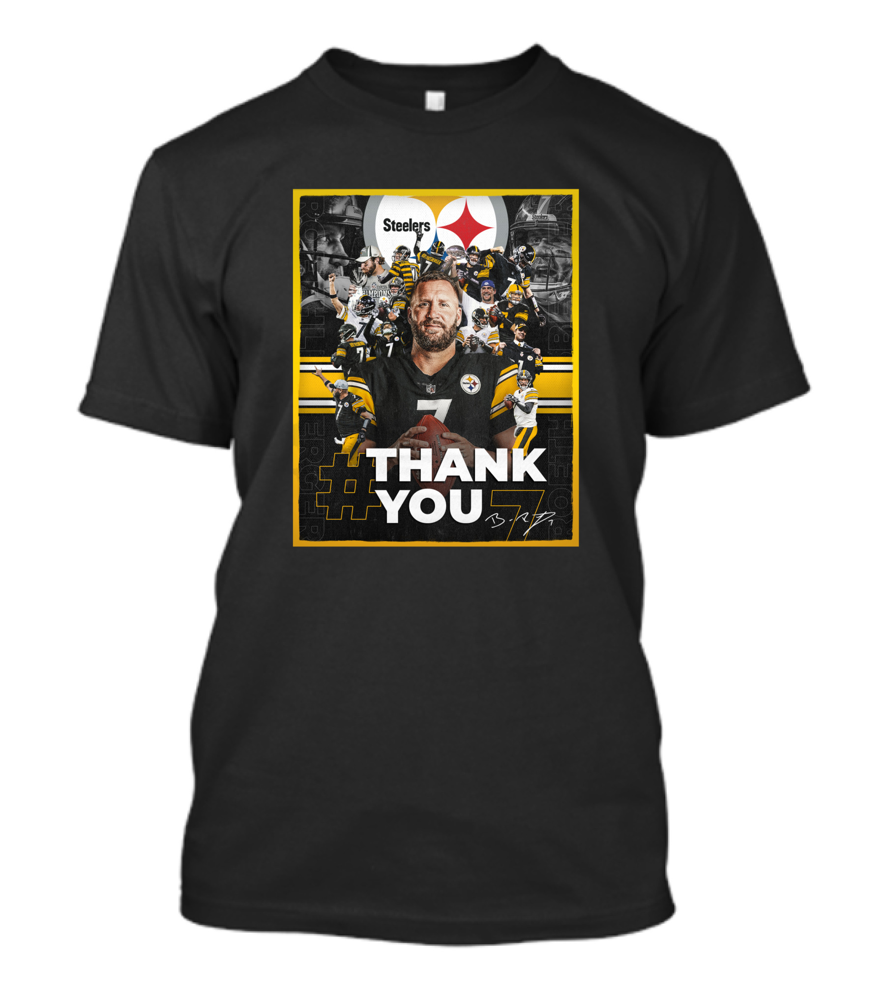 Thank You 7 Ben Roethlisberger Steelers Tribute Image T-Shirt