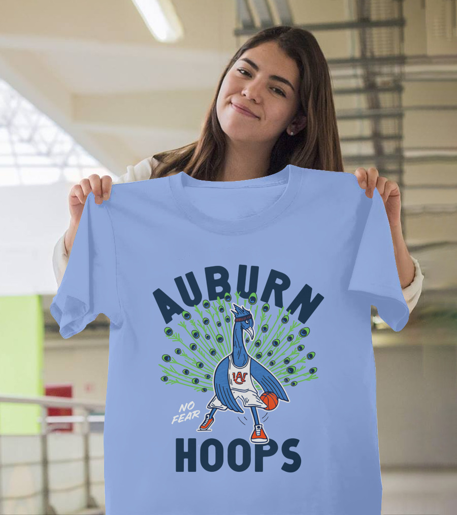 Auburn Hoops Peacock Basketball No Fear T-Shirt