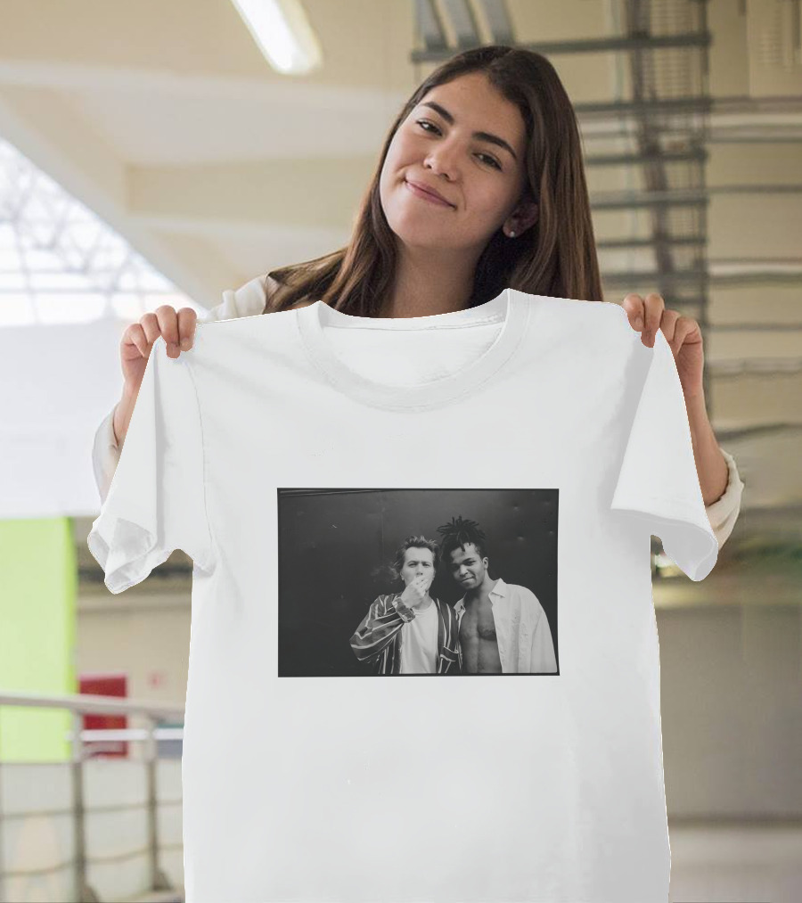 Basquiat Two Gordons 1995 Gotham City Pass The Light Iconic Black and White Photography T-Shirt