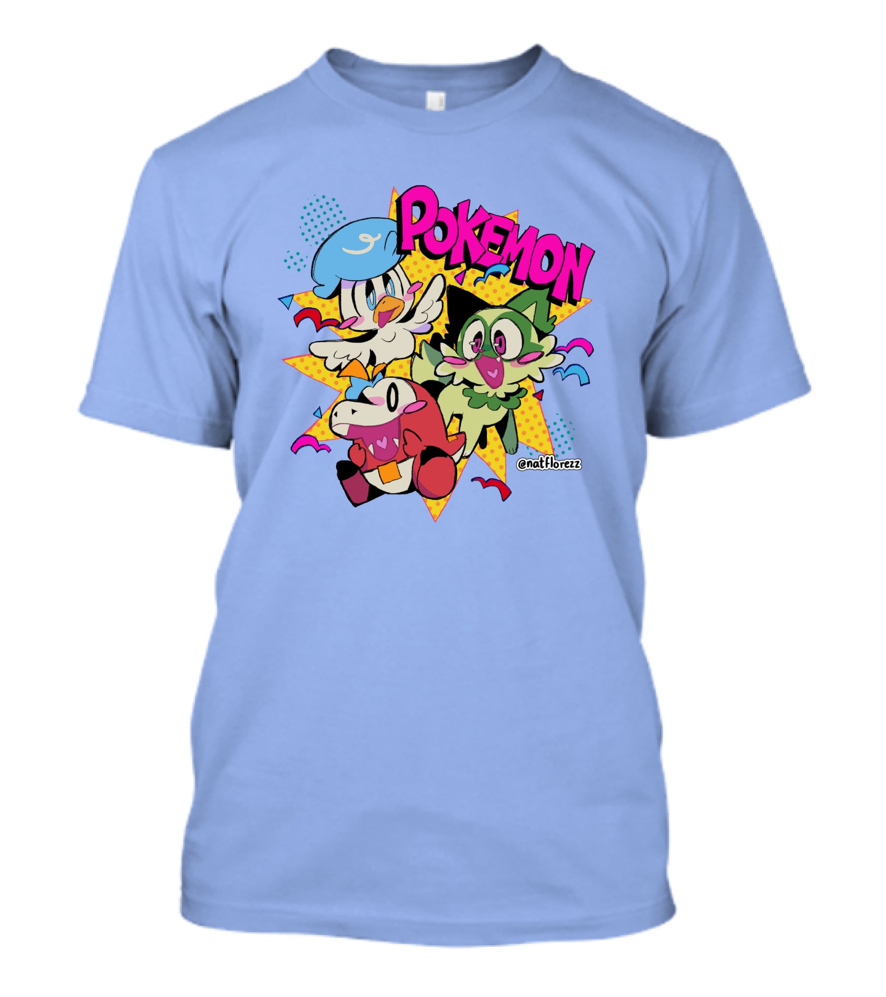 Natflorezz Pokemon Quaxly Sprigatito Fuecoco Characters T-Shirt