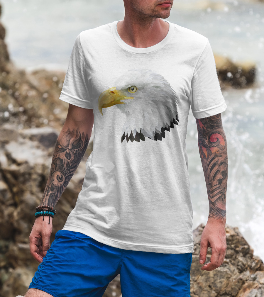 KingEagle Majestic Bald Eagle Head Detailed T-Shirt