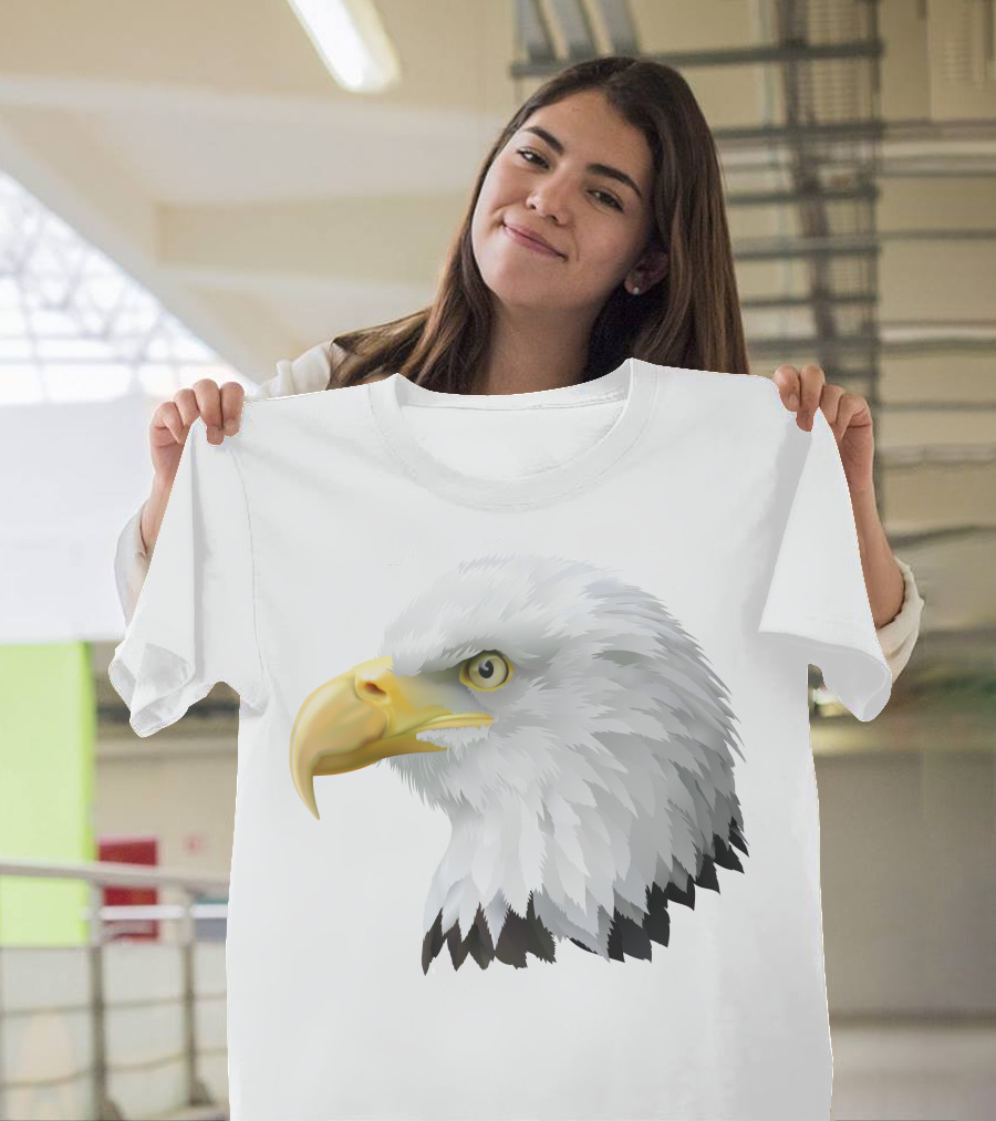 KingEagle Majestic Bald Eagle Head Detailed T-Shirt