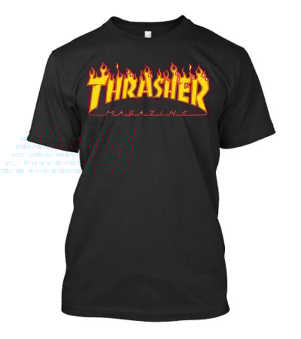 Men Thrasher Flame Magazine Classic Yellow T-Shirt