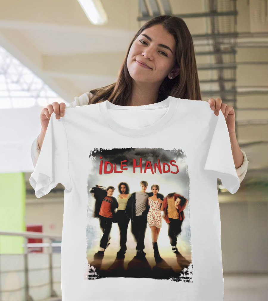 Idle Hands Seth Green Devon Sawa 1990s Halloween Horror Movie Cover T-Shirt